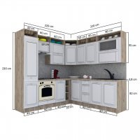 Bucatarie de Colt LEEA ART CORNER FRONT MDF PORTAL 220-220 A ST. K002 / decor 161